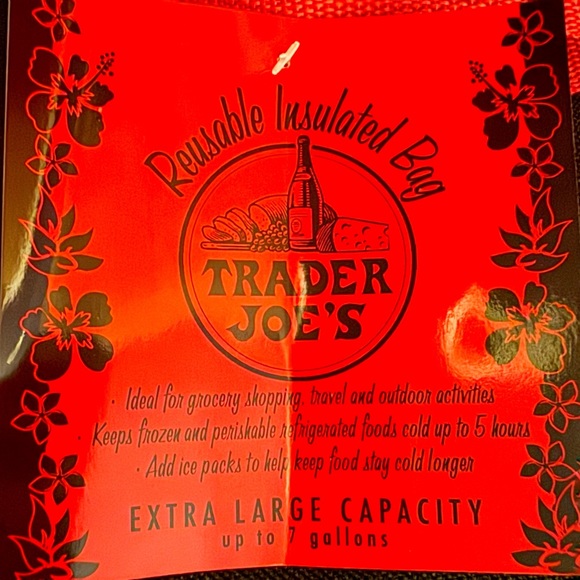 New w/ Tags Trader Joe’s X-Large Capacity, Insulated Bag (in black and red) - Picture 4 of 5